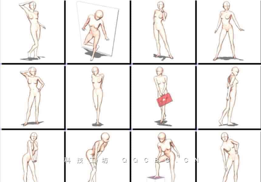 24+绘画人体2080个姿势动态形体参考图